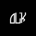 OLK letter logo design on BLACK background. OLK creative initials letter logo concept. OLK letter design Royalty Free Stock Photo