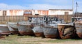 Excursion boats on the shore of the Baikal lake. Lake Baikal. The deepest lake on the planet. Fresh reservoir.