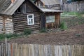 Wooden house in the siberian village of Khuzir on Olkhon Island, Baikal Lake, Russia Royalty Free Stock Photo
