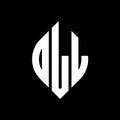 OLL circle letter logo design with circle and ellipse shape. OLL ellipse letters with typographic style. The three initials form a Royalty Free Stock Photo