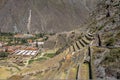 Ollantaytambo Inca ruins and Terraces - Ollantaytambo, Sacred Valley, Peru Royalty Free Stock Photo