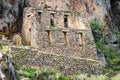 Ollantaytambo - old Inca fortress in the Sacred Valley in Andes, Cusco, Peru Royalty Free Stock Photo