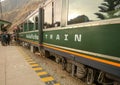 Ollantaytambo, Peru - May 25 2022: Tourist train from Cusco to Machu Picchu Royalty Free Stock Photo