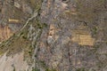 Ollantaytambo, Peru. Pinkuylluna, Inca storehouses in the Sacred Valley