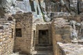 Ollantaytambo ruins, a massive Inca fortress with large stone terraces on a hillside, tourist destination in Peru Royalty Free Stock Photo