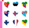 ÃÂ¡ollection of flags in the shape of a heart