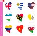 ÃÂ¡ollection of flags in the shape of a heart Royalty Free Stock Photo