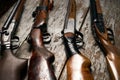 ollection of hunting rifles