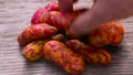 Olluco Ullucus tuberosus, a exotic and colorful root crop from the Andean, used as food