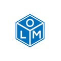 OLM letter logo design on black background. OLM creative initials letter logo concept. OLM letter design