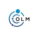 OLM letter technology logo design on white background. OLM creative initials letter IT logo concept. OLM letter design