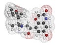 Olodaterol COPD drug molecule ultra-LABA class. 3D rendering. Atoms are represented as spheres with conventional color coding:.
