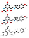 Olodaterol COPD drug molecule (ultra-LABA class Royalty Free Stock Photo