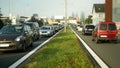 OLOMOUC, CZECH REPUBLIC, DECEMBER 20, 2020: Cars huge traffic city road way highway, traffic jam rush car congestion