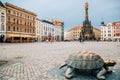 Holy Trinity Column and Horni Namesti old town Upper Square in Olomouc, Czech Republic Royalty Free Stock Photo