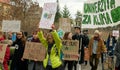 OLOMOUC, CZECH REPUBLIC, NOVEMBER 30, 2019: Activists students, Friday for future, demonstration against climate change