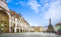 The Holy Trinity Column and the Astronomical clock in Olomouc, Czech Republic Royalty Free Stock Photo