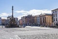 Olomouc, Czech Republic. Panorama of the square at the town hall and the Holy Trinity column Royalty Free Stock Photo