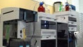 OLOMOUC, CZECH REPUBLIC, SEPTEMBER 16, 2018: Tube sample analysis laboratory scientist scientific instrument for semi preparative Royalty Free Stock Photo