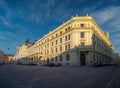 Olomouc, Zerotin square with priestly seminary and baroque church of st. Michael - Streets in the old town, Czech Republic Royalty Free Stock Photo