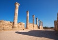 ÃÂ¡olonnade of ionic pillars of House of Theseus. Paphos Archaeological Park. Cyprus Royalty Free Stock Photo