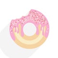 Colorful hand drawn donuts in modern flat style. Donut isolated for your design