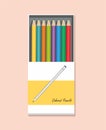 ÃÂ¡olor pencils in a box isolated on pink background Royalty Free Stock Photo