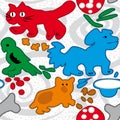 ÃÂ¡olored colorful spots depicting Pets, seamless pattern