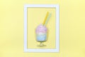 ÃÂ¡olored cotton candy. Minimal style. Vanilla cocktail Royalty Free Stock Photo