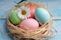 Easter and colored eggs Royalty Free Stock Photo