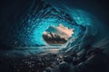 olored natural wonderGlacier\'s Splendor: Glowing Ice Cave and Aurora Borealis in Hyper-Detailed Unreal Engine 5