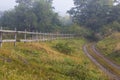 ÃÂ¡olorful autumn rural scenery. Foggy morning