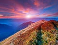 ÃÂ¡olorful autumn sunrise in mountains. Royalty Free Stock Photo