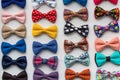 ÃÂ¡olorful bow ties are located in the window Royalty Free Stock Photo