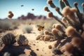 olorful Oasis: Bees, Butterflies, and Detail in Unreal Engine 5 Royalty Free Stock Photo