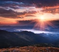 ÃÂ¡olorful panoramic sunrise in the mountains landscape