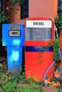 Olorful vintage Old gas pumps Royalty Free Stock Photo