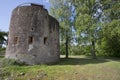 Olot, Spain, May 1, 2020 - Torres de Sant Francesc in crater of extinct volcano