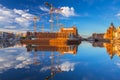 Olowianka island with building construction in Gdansk Royalty Free Stock Photo