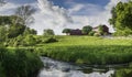 Ols Red Barns on a Lush Green Hilltop in the Hudson Valley Royalty Free Stock Photo