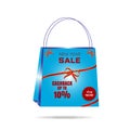 OLINE SHOP ICON VECTOR WITH PAPER BAG SHAPE