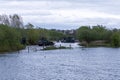 Olst Netherlands, April 9 2024: A Dutch army vehicles ready to cross river IJssel during exercise Quadriga Steadfast Defender