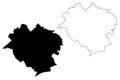 Olsztyn City Republic of Poland, Warmian-Masurian Voivodeship map vector illustration, scribble sketch City of Olsztyn map