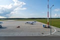 13/09/2021. Olsztyn-Mazury Airport, Poland. United States Air Force Europe USAFE Gates Learjet 40096 jet plane. Royalty Free Stock Photo