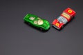 Olsztyn, Poland - 10 February 2021 - Matchbox cars different models on a dark background, toy or collector`s item