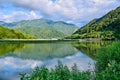 Olt Defile in a Summer afternoon, a defile that has been cut into the Transyvanian Alps in south-central Romania by the river Olt Royalty Free Stock Photo