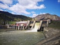 Olt River in Carpathian Mountains, Romania at Turnu Dam Royalty Free Stock Photo