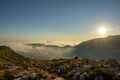 Olta mountain landscape above the clouds, Serra Gelada in Benidorm Royalty Free Stock Photo
