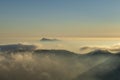 Olta mountain landscape above the clouds, Serra Gelada in Benidorm Royalty Free Stock Photo