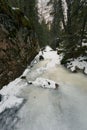 Frozen river in the hills